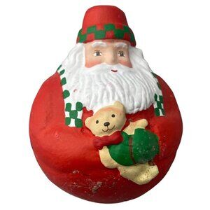 Christmas Santa Claus tree bulb ornament department 56 bear red white 4" READ